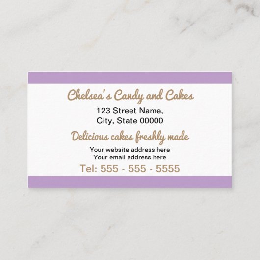 Visitekaartje van Paarse Stripes (Achterkant)