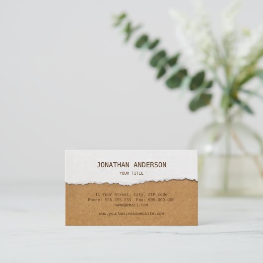 Visitekaartje van papier en karton (Staand voorkant)