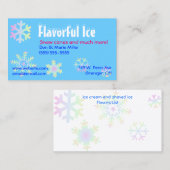 Visitekaartje van pasta Snowflakes (Voorkant / Achterkant)