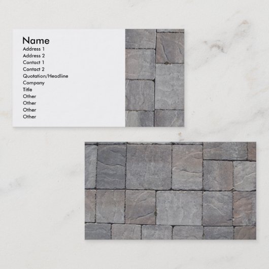 Visitekaartje van Pavers (Voorkant / Achterkant)