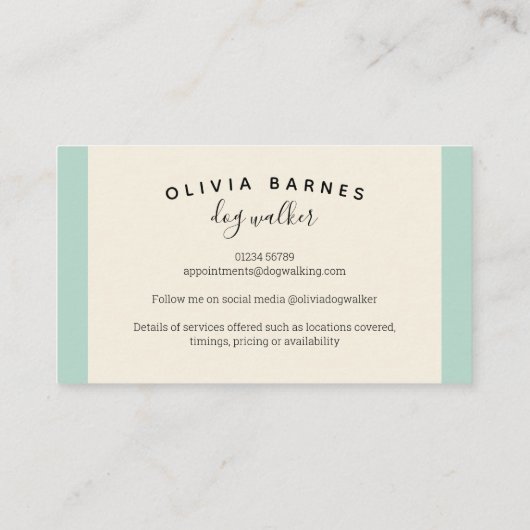 Visitekaartje van penseelhondjes met penseelpensee (Achterkant)