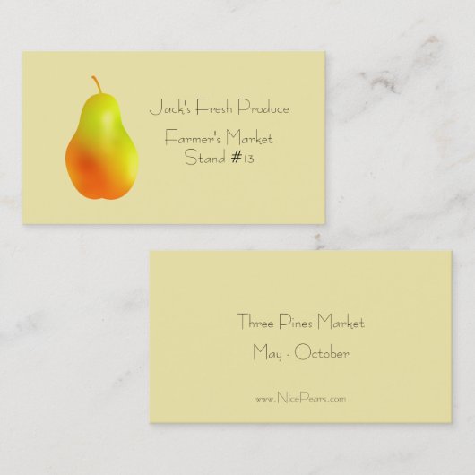 Visitekaartje van peren (Voorkant / Achterkant)