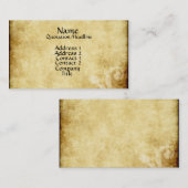 Visitekaartje van perkamentpapier (Voorkant / Achterkant)