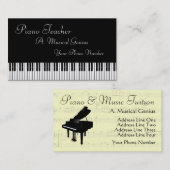 Visitekaartje van piano- en/of muziekdocenten (Voorkant / Achterkant)
