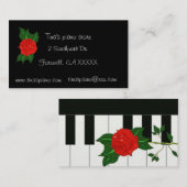 Visitekaartje van Piano-roos (Voorkant / Achterkant)