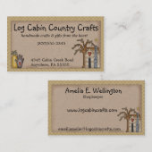 Visitekaartje van primitief land voor log Cabin Ru (Voorkant / Achterkant)