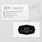 Visitekaartje van professionele accountant (Voorkant / Achterkant)