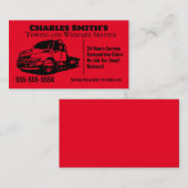 Visitekaartje van Red Tow Truck Wrecker (Voorkant / Achterkant)
