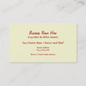 Visitekaartje van Red Velvet Cupcake (Achterkant)