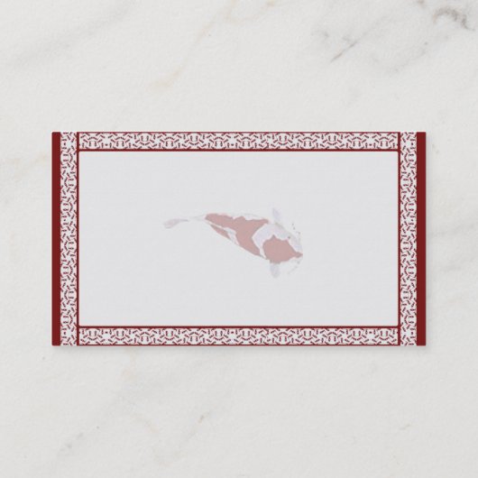  Visitekaartje van Red & White Koi (Achterkant)