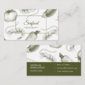 Visitekaartje van restaurant voor zeevruchten (Voorkant / Achterkant)