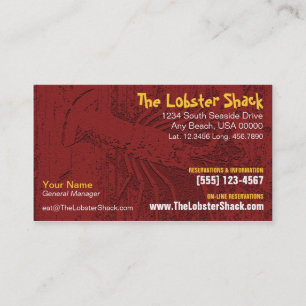 Visitekaartje van restaurant voor zeevruchten
