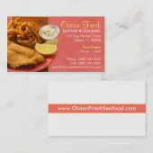 Visitekaartje van restaurant voor zeevruchten (Voorkant / Achterkant)
