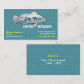 Visitekaartje van restaurant voor zeevruchten (Voorkant / Achterkant)