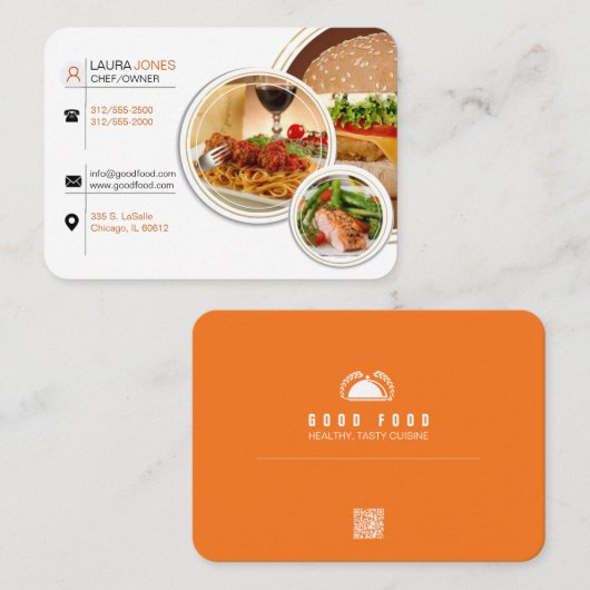 visitekaartje van restaurantchef (Voorkant / Achterkant)