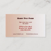 Visitekaartje van Rhubarb (Achterkant)