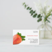 Visitekaartje van rode aardbeien (Staand voorkant)