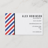 Visitekaartje van rode, blauwe en witte strepen (Achterkant)
