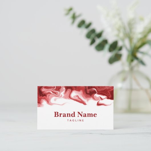 Visitekaartje van rode en witte marmer (Staand voorkant)