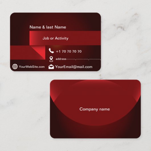 Visitekaartje van rode luxe (Voorkant / Achterkant)