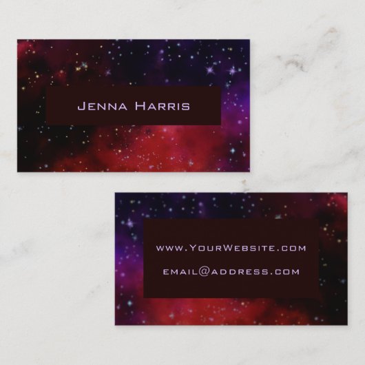 Visitekaartje van rode melkweg (Voorkant / Achterkant)