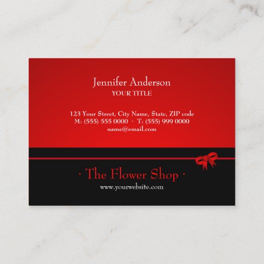 Visitekaartje van rode rozenflora (Achterkant)