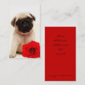 Visitekaartje van rode rozenpups (Voorkant / Achterkant)