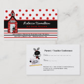 Visitekaartje van Rode School House-leraar (Voorkant / Achterkant)