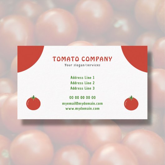 Visitekaartje van rode tomaten