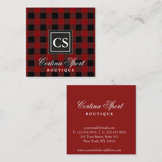 Visitekaartje van rode vlecht (Voorkant / Achterkant)