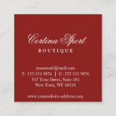 Visitekaartje van rode vlecht (Achterkant)