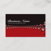 Visitekaartje van rode zwarte fractale ribbons (Achterkant)