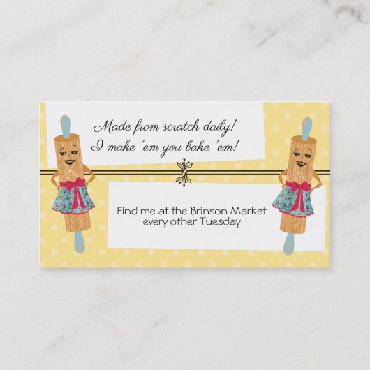 Visitekaartje van rolspeldenretro-bakkerij (Achterkant)