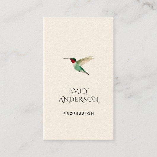 Visitekaartje van rondvliegende Hummingbird (Voorkant)