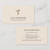 Visitekaartje van rondvliegende Hummingbird (Voorkant / Achterkant)