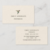 Visitekaartje van rondvliegende Hummingbird (Voorkant / Achterkant)