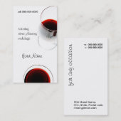 visitekaartje van rood wijnglas (Voorkant / Achterkant)