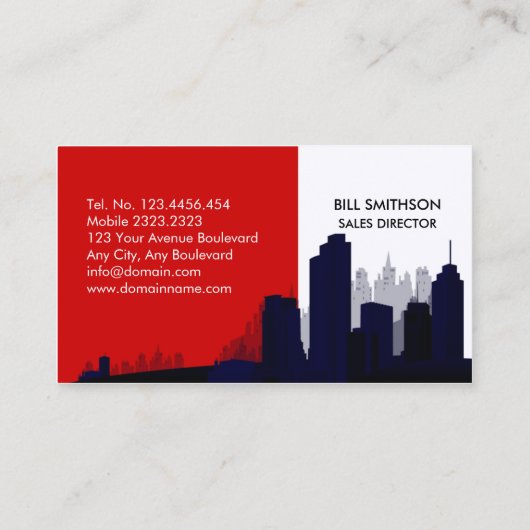 Visitekaartje van rood zakelijk onroerend goed (Achterkant)