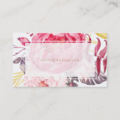 Visitekaartje van roze bloemen (Achterkant)