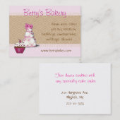 Visitekaartje van roze en bruine bakkerij (Voorkant / Achterkant)