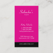 Visitekaartje van roze lef Salon Spa (Achterkant)