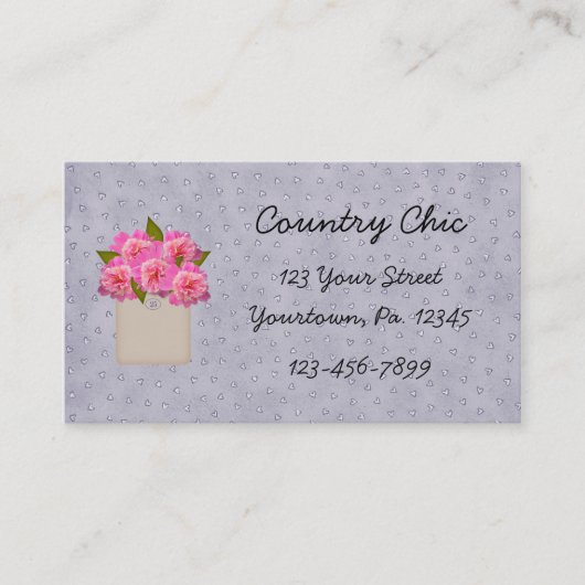 Visitekaartje van roze pony's (Voorkant)