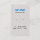 Visitekaartje van sars Barber/Cosmetoloog (Cyaan) (Achterkant)