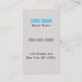 Visitekaartje van sars Barber/Cosmetoloog (Cyaan) (Achterkant)