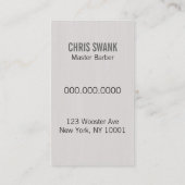 Visitekaartje van sars Barber/Cosmetoloog (grijs) (Achterkant)