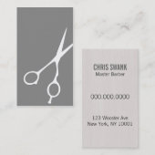 Visitekaartje van sars Barber/Cosmetoloog (grijs) (Voorkant / Achterkant)