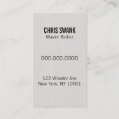 Visitekaartje van sars Barber/Cosmetoloog (grijs) (Achterkant)