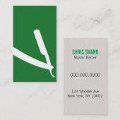 Visitekaartje van sars Barber/Cosmetoloog (groen) (Voorkant / Achterkant)