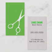 Visitekaartje van sars Barber/Cosmetoloog (groen) (Voorkant / Achterkant)