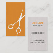 Visitekaartje van sars Barber/Cosmetoloog (Oranje) (Voorkant / Achterkant)